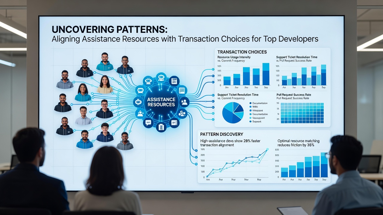 Mobile game support team monitoring transaction flows and assistance ticket volumes in a control room